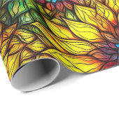 Elegante zonnebloemen faux Glas in lood Cadeaupapier (Rol Hoek)