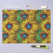 Elegante zonnebloemen faux Glas in lood Tissuepapier (Craft)