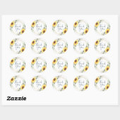 Elegante Zonnebloemen groen Bloemen DANK U Ronde Sticker (Vel)