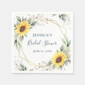 Elegante zonnebloemen groen Vrijgezellenfeest papi Servet (Voorkant)