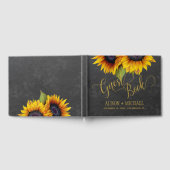 Elegante zonnebloemen herfst typografie script bru gastenboek (Volledig)