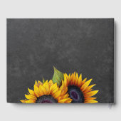 Elegante zonnebloemen herfst typografie script bru gastenboek (Achterkant)