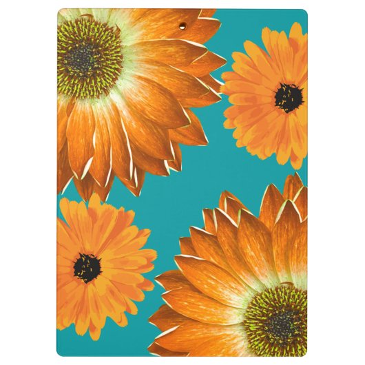 Elegante zonnebloemen klembord (Achterkant)
