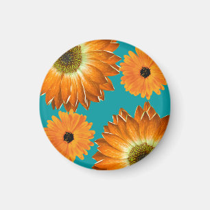 Elegante zonnebloemen magneet