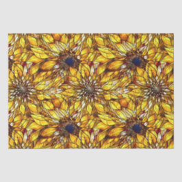 Elegante zonnebloemen namaak glas-in-lood patroon tissuepapier
