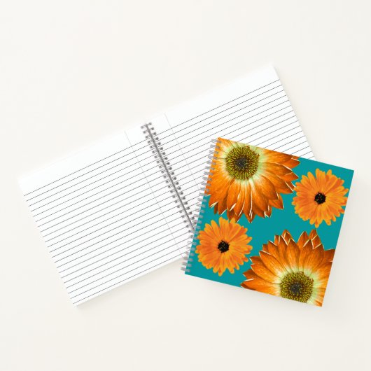 Elegante zonnebloemen notitieboek (Binnen)