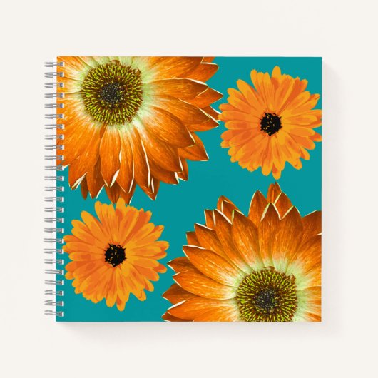 Elegante zonnebloemen notitieboek (Voorkant)