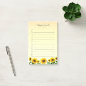 Elegante zonnebloemen om achteraf opmerkingen te m post-it® notes (Kantoor)