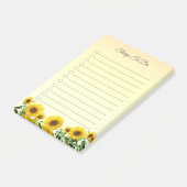 Elegante zonnebloemen om achteraf opmerkingen te m post-it® notes (Schuin)