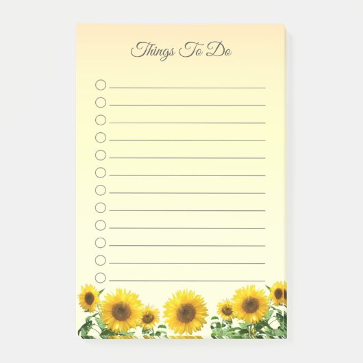 Elegante zonnebloemen om achteraf opmerkingen te m post-it® notes (Voorkant)
