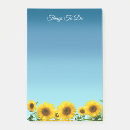 Elegante Zonnebloemen op Hemelblauwe Taken Post-it® Notes