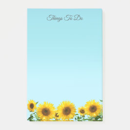 Elegante zonnebloemen op hemelsblauwe Dingen om te Post-it® Notes
