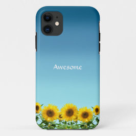 Elegante zonnebloemen op luchtblauw Case-Mate iPhone case