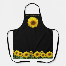 Elegante zonnebloemen op zwart schort