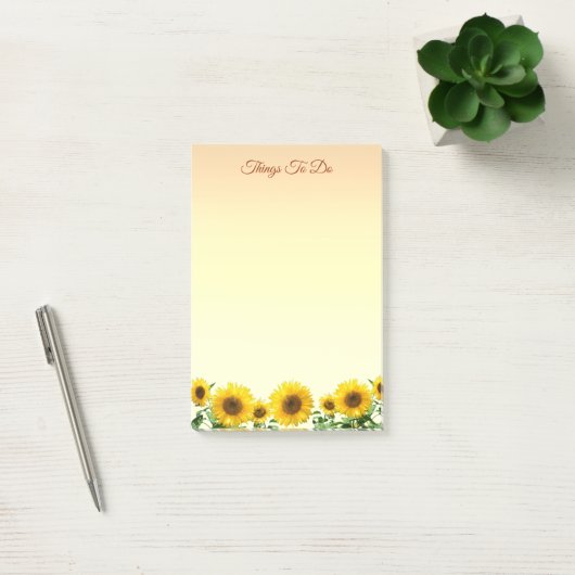 Elegante zonnebloemen post-it® notes (Kantoor)