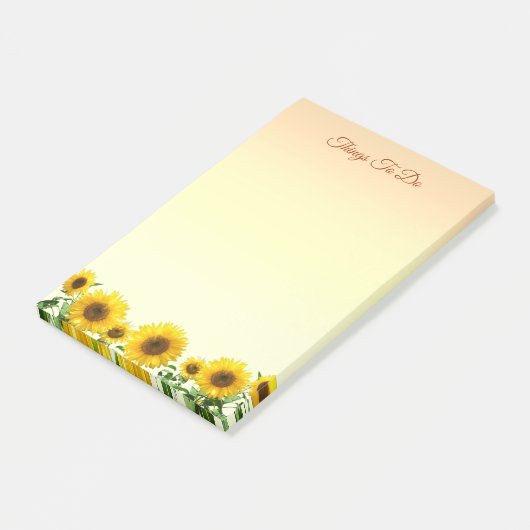 Elegante zonnebloemen post-it® notes (Schuin)