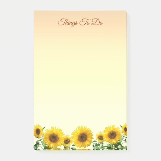 Elegante zonnebloemen post-it® notes (Voorkant)