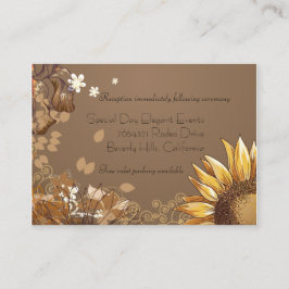 Elegante Zonnebloemen Trouwreceptie Kaart