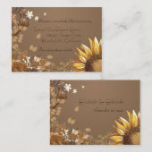 Elegante Zonnebloemen Trouwreceptie Kaart (Voorkant / Achterkant)