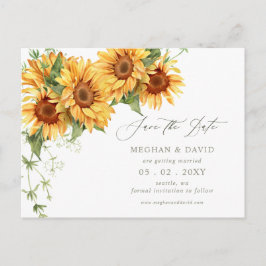 Elegante Zonnebloemen Tuin Bloemachtig Save the Da Aankondigingskaart