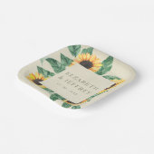 Elegante Zonnebloemen Tuin Bloemige Bruiloft Papieren Bordje (Gebogen)