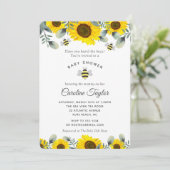 Elegante zonnebloemen zoet als kan Baby shower Kaart (Staand voorkant)