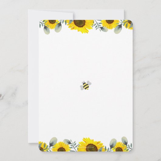 Elegante zonnebloemen zoet als kan Baby shower Kaart (Achterkant)