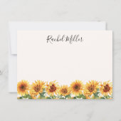Elegante zonnebloementuin notitiekaartje (Voorkant)