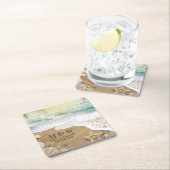 Elegante Zonneschijn En Blauwe Oceaan Strand Kartonnen Onderzetters (Insitu)