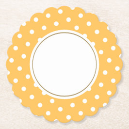 Elegante zonnige boter geel witte polka stippen te kartonnen onderzetters