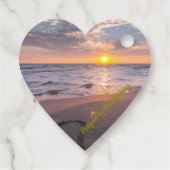 Elegante Zonsondergang aan de Oceaan, Bruids-Showe Bedankjes Labels (Achterkant)