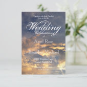 Elegante zonsondergang bruiloft kaart (Staand voorkant)