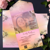 Elegante Zonsondergang Roos Overlay Invitation