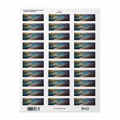 Elegante Zonsondergang Slingerlichten Strand Bruil Etiket (Full Sheet)