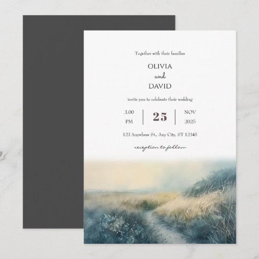 Elegante zonsopgang Misty Coastal Path Beach Bruil Kaart (Voorkant / Achterkant)