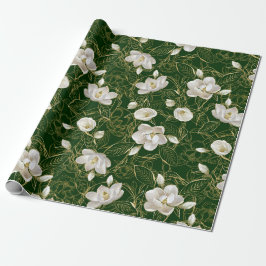 Elegante zuidelijke Magnolia's Art Nouveau Patroon Cadeaupapier