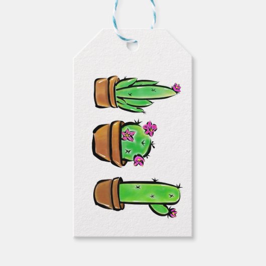 Elegante zuidwestelijke Cactus cactussen succulent Cadeaulabel (Voorkant)