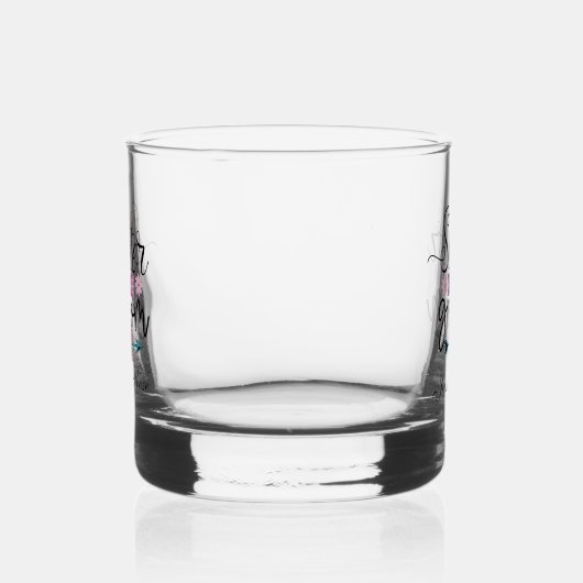 Elegante zuster bruidegom naam toevoegen Bruiloft Whisky Glas (Rechts)
