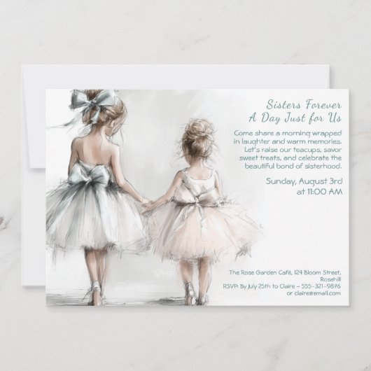 Elegante Zusterdag Brunch Uitnodiging – Pastel Kun (Voorkant)