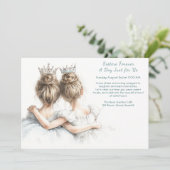 Elegante Zusters Feest – Pastel Kunst Kaart (Staand voorkant)