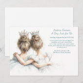 Elegante Zusters Feest – Pastel Kunst Kaart (Voorkant / Achterkant)