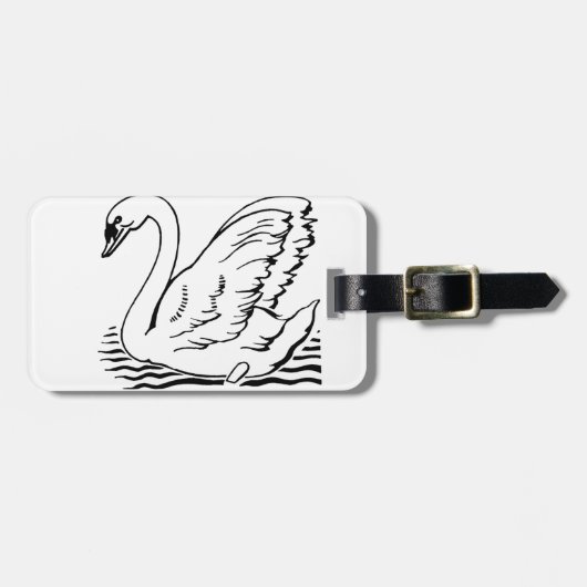 Elegante Zwaan Bagagelabel (Voorkant horizontaal)