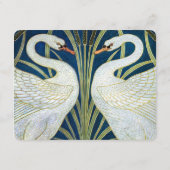 Elegante zwaan bruiloft informatie Kaart Walter Cr (Achterkant)