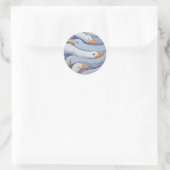 Elegante Zwaan - Dierenpatroon Illustratie Ronde Sticker (Tas)