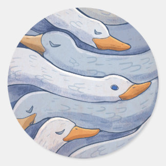 Elegante Zwaan - Dierenpatroon Illustratie Ronde Sticker