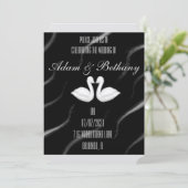 Elegante Zwaan Huwelijksuitnodiging Kaart (Staand voorkant)