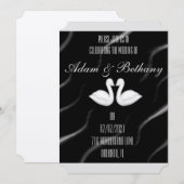 Elegante Zwaan Huwelijksuitnodiging Kaart (Voorkant / Achterkant)