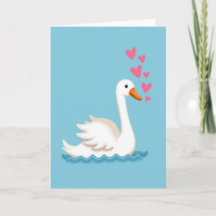 Elegante Zwaan Liefdeshartkaart Kaart