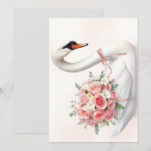 Elegante Zwaan met Rozen Feestdagenkaart (Voorkant / Achterkant)