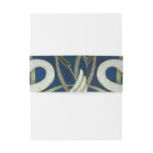 Elegante zwaan-thema bruiloft uitnodiging buik ban uitnodigingen wikkel (Achterkant Voorbeeld)